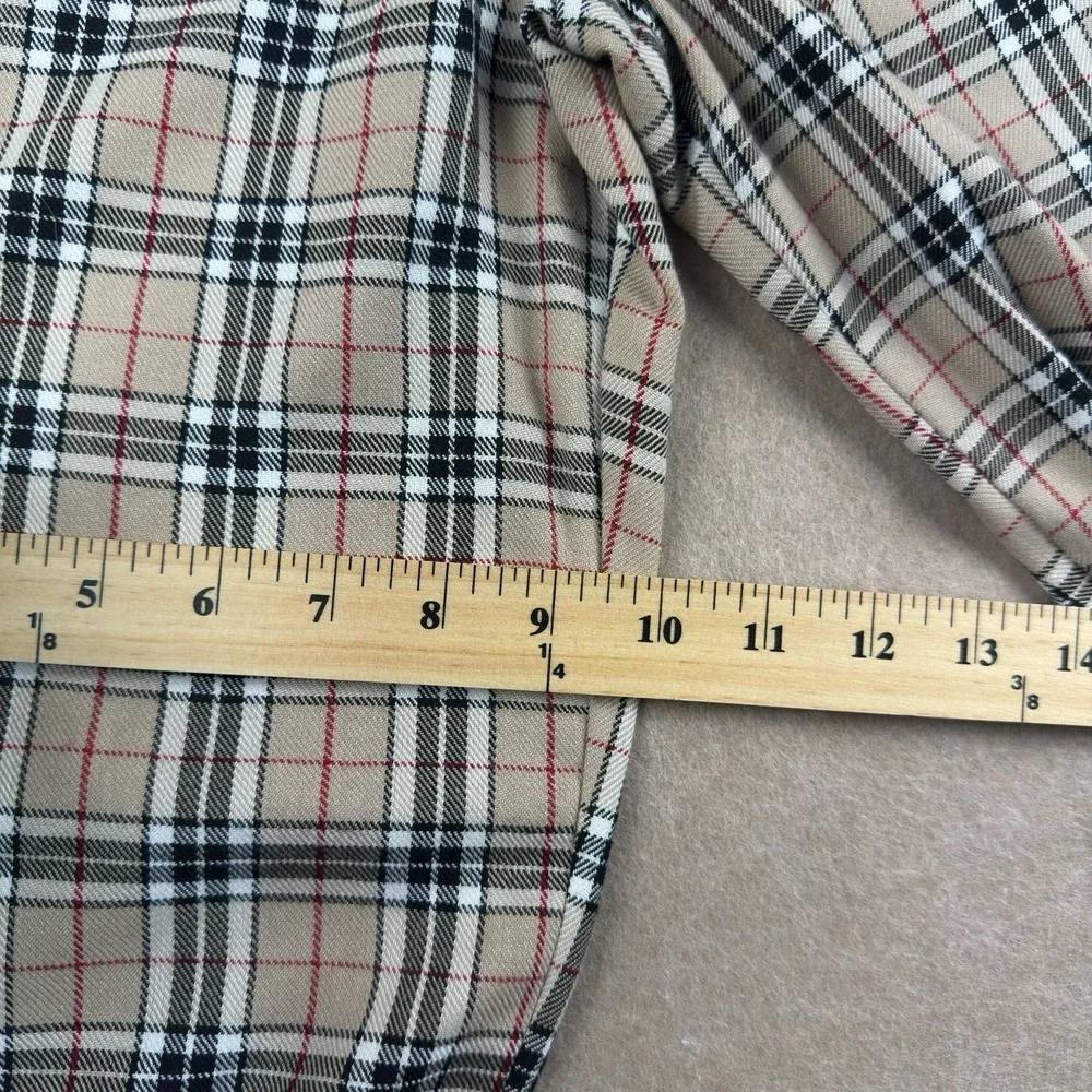 Nasty Gal Pants Womens US Size 6‎ Beige Plaid High Rise UK Made